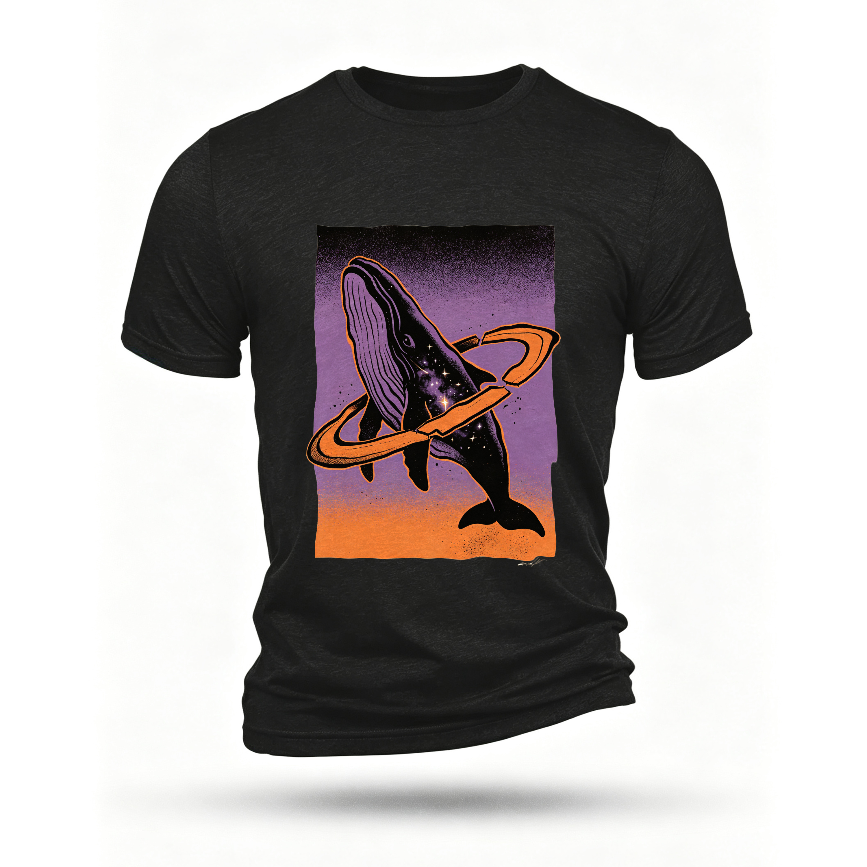 Black T-shirt, front print
