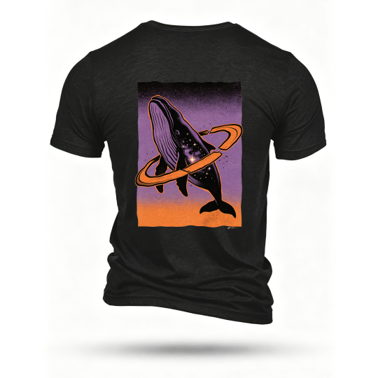 Black T-shirt, back print