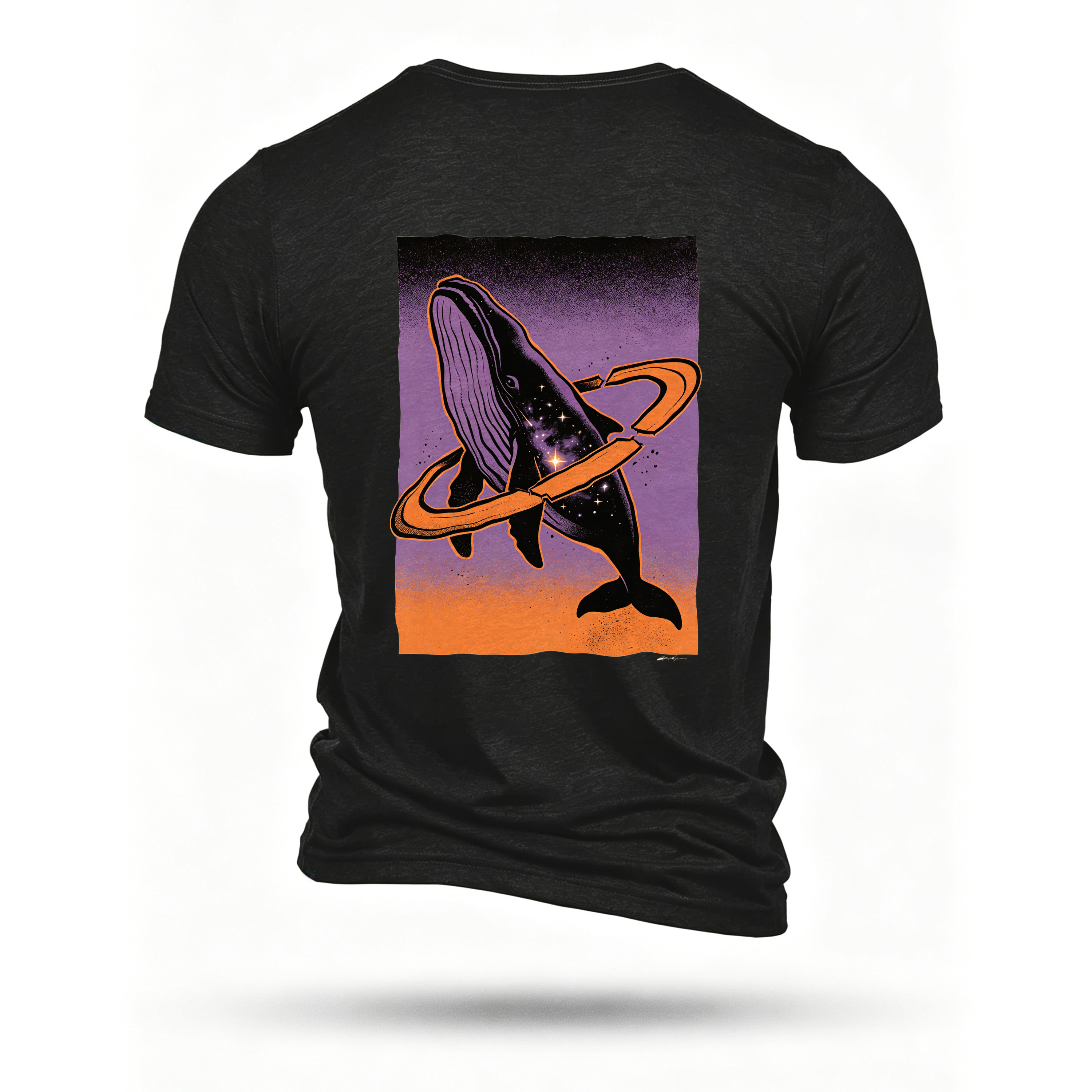 Black T-shirt, back print