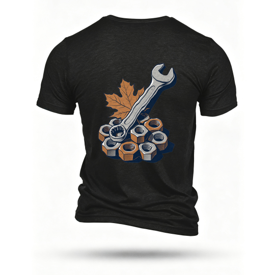 Black T-shirt, back print