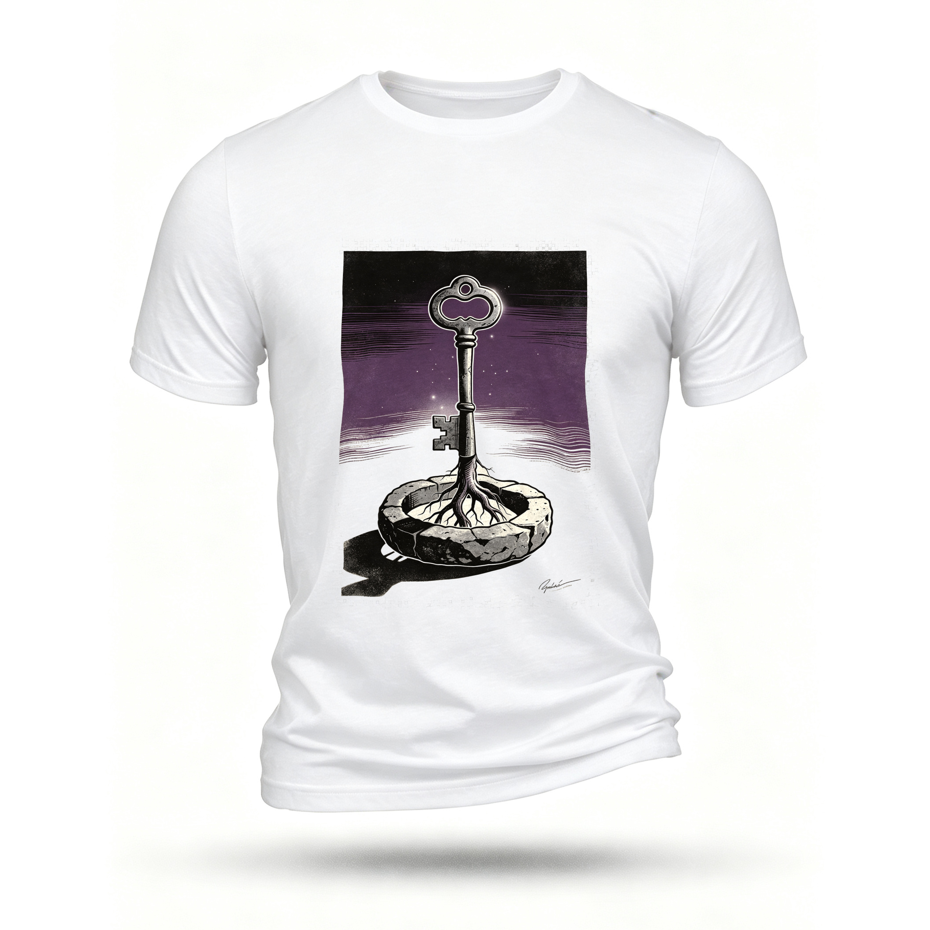 White T-shirt, front print