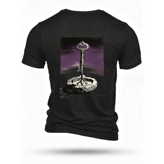 Black T-shirt, back print
