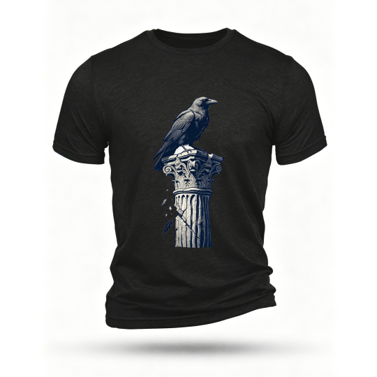 Black T-shirt, front print