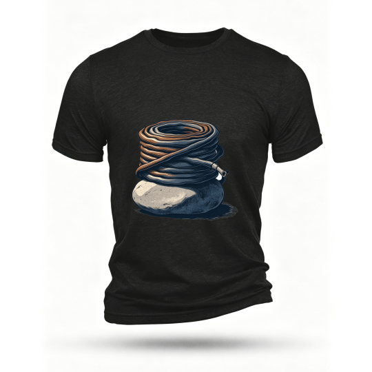 Black T-shirt, front print