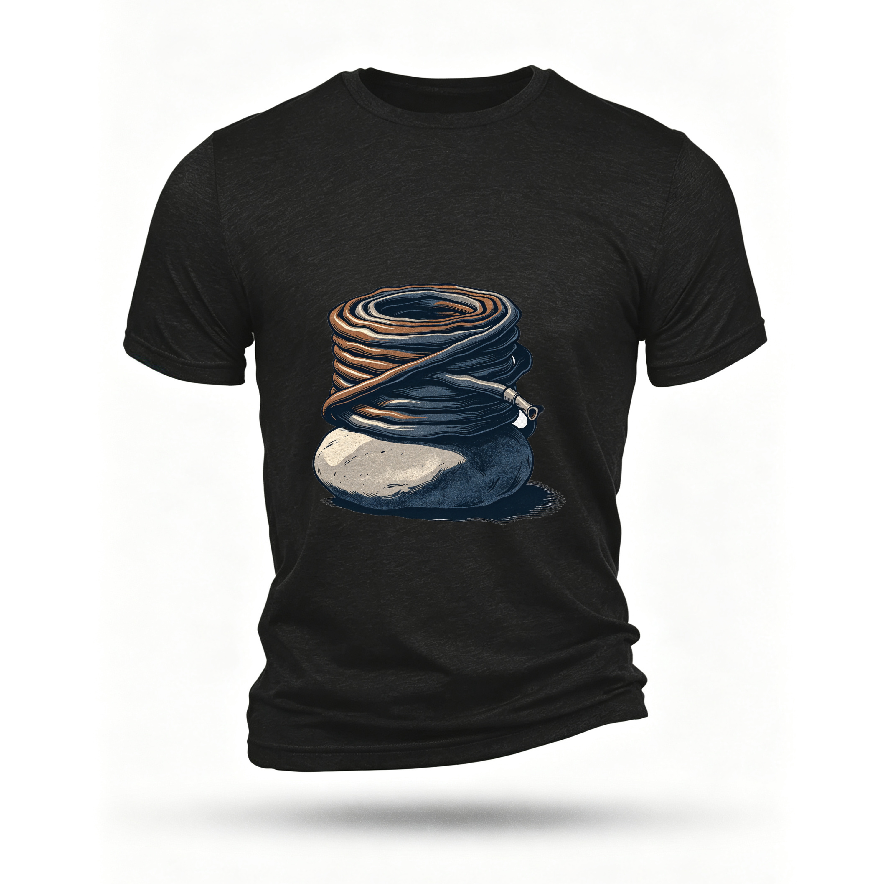 Black T-shirt, front print