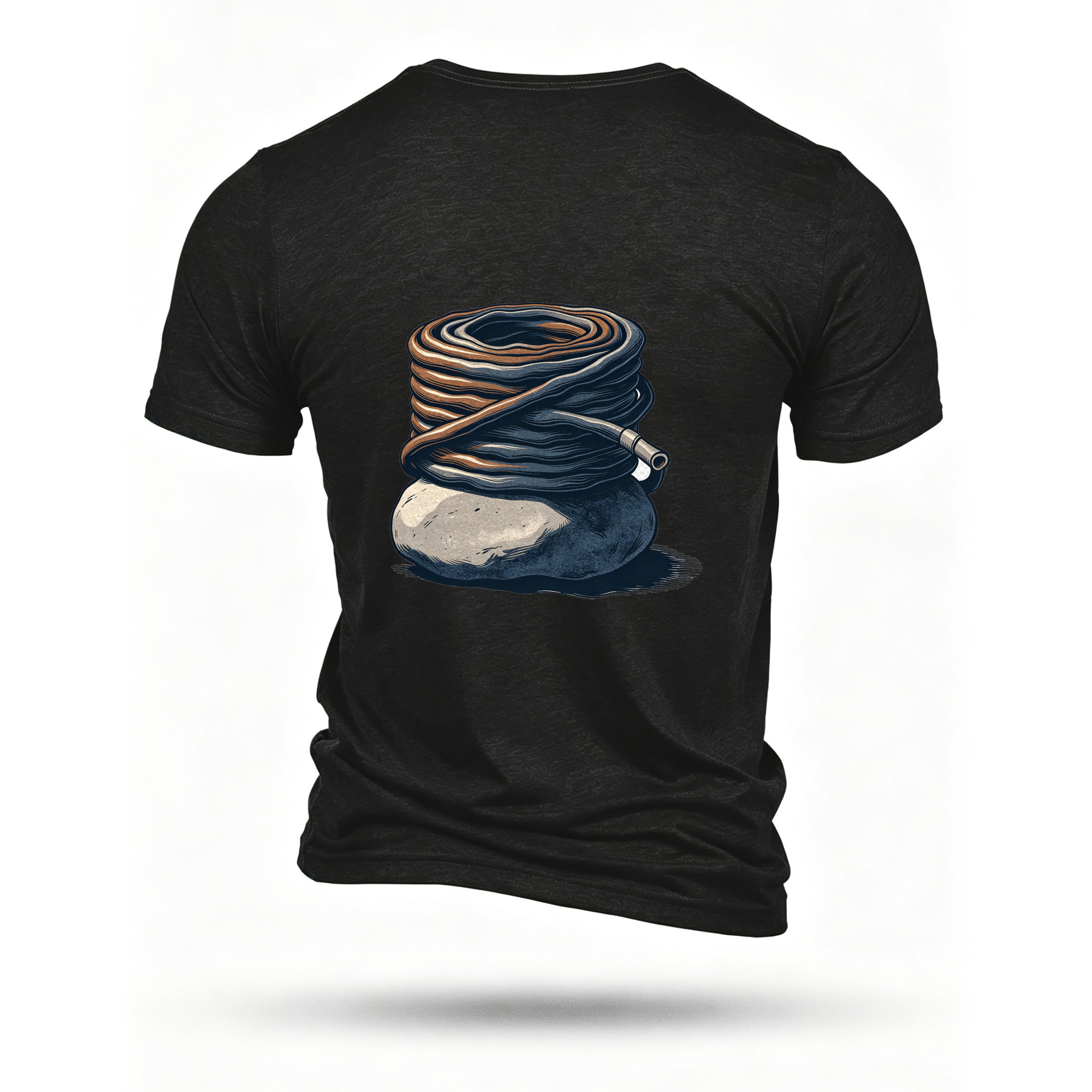 Black T-shirt, back print