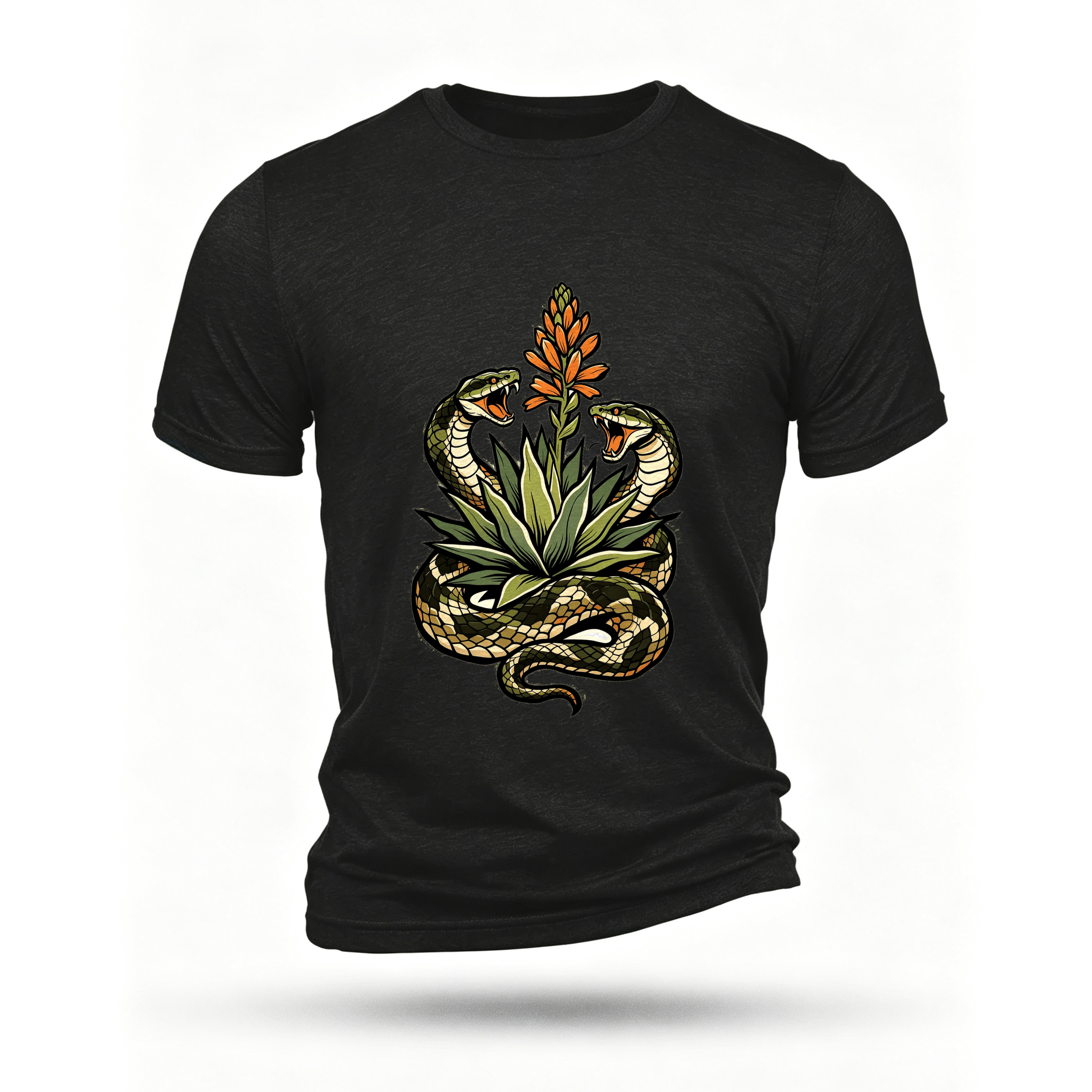 Black T-shirt, front print