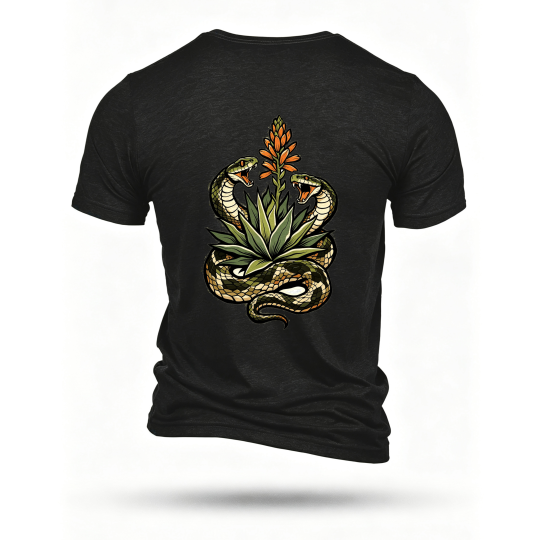 Black T-shirt, back print