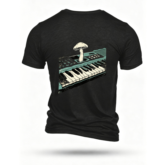 Black T-shirt, back print