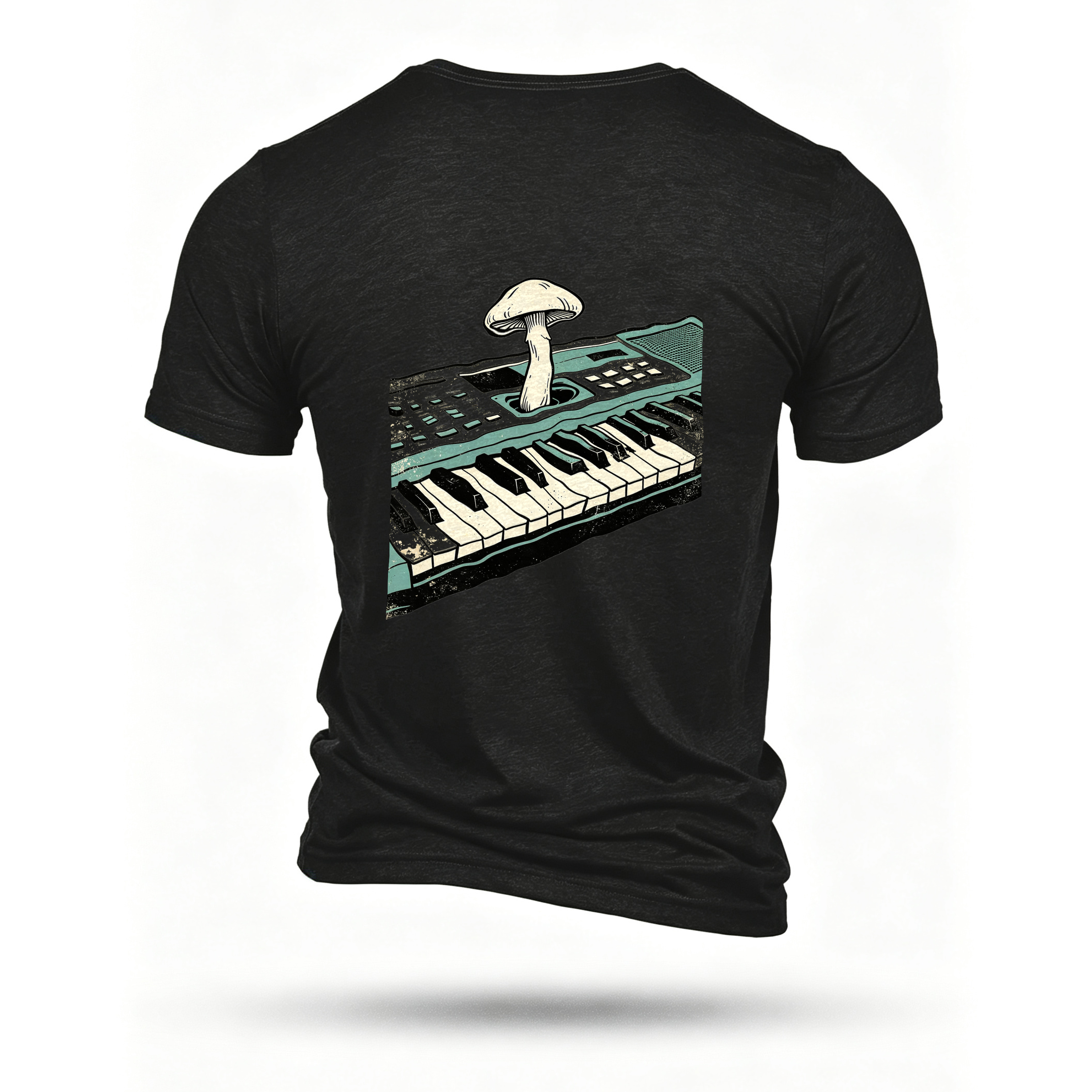 Black T-shirt, back print