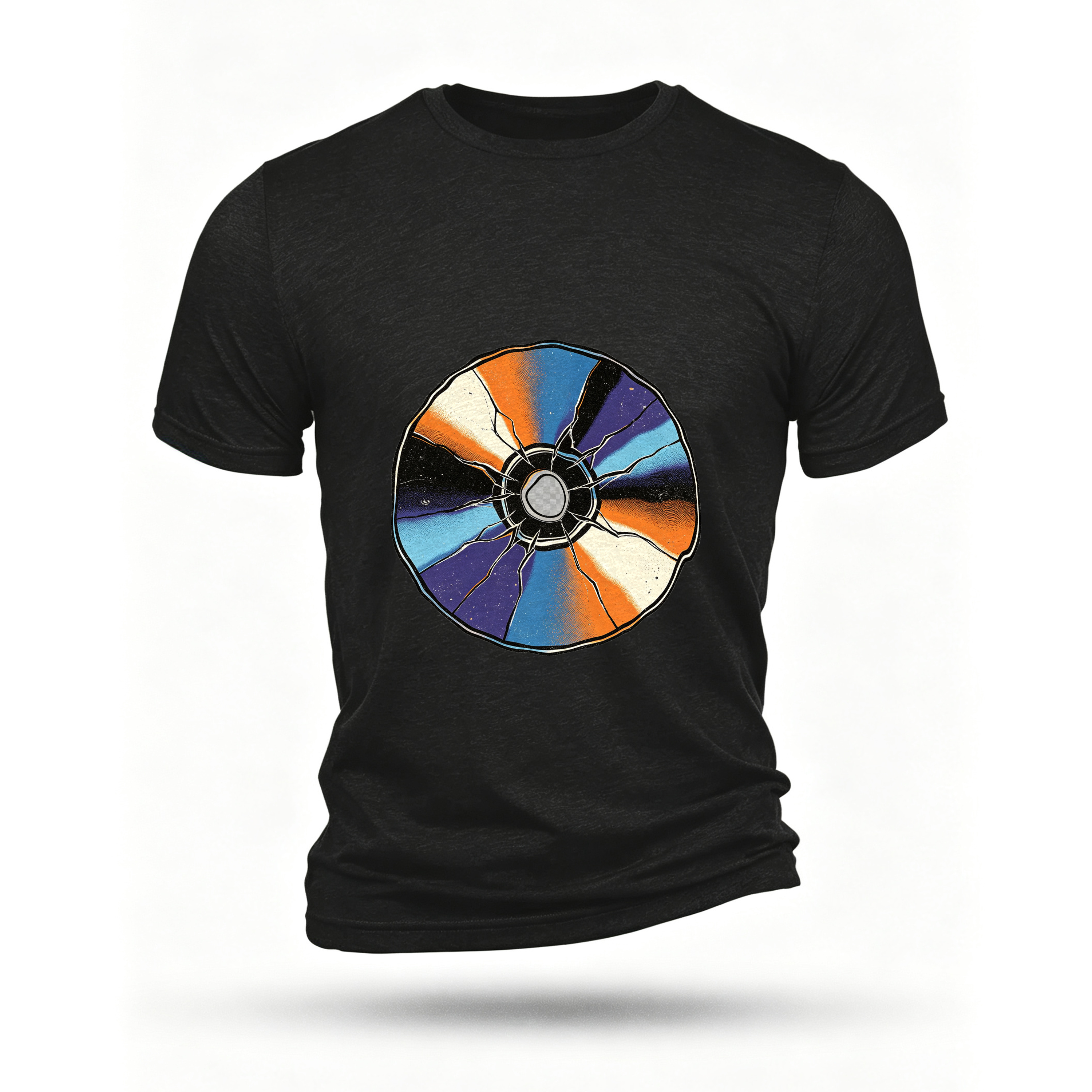 Black T-shirt, front print