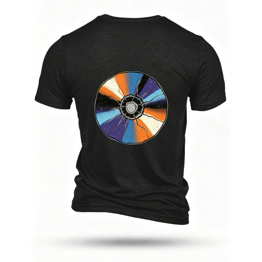 Black T-shirt, back print