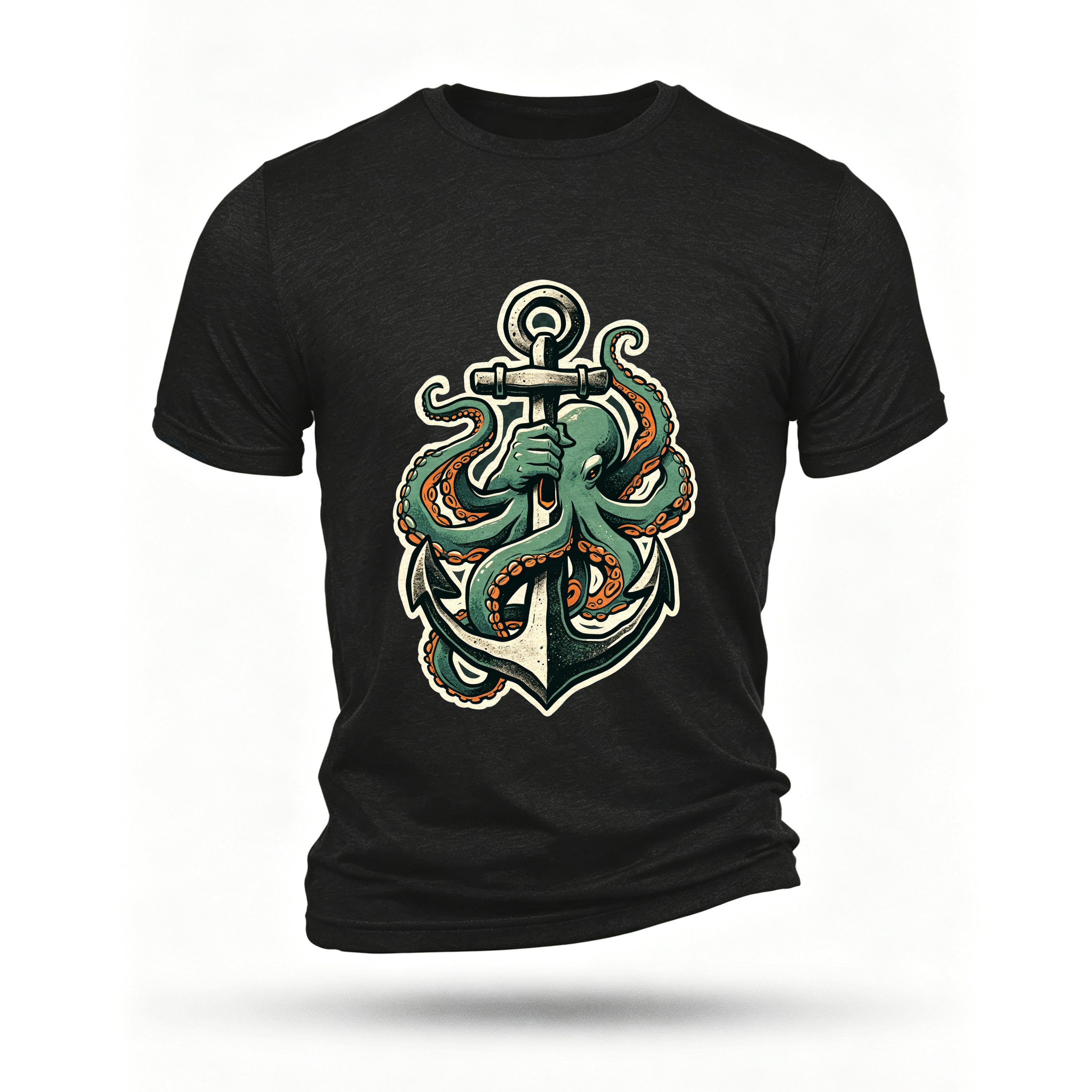 Black T-shirt, front print