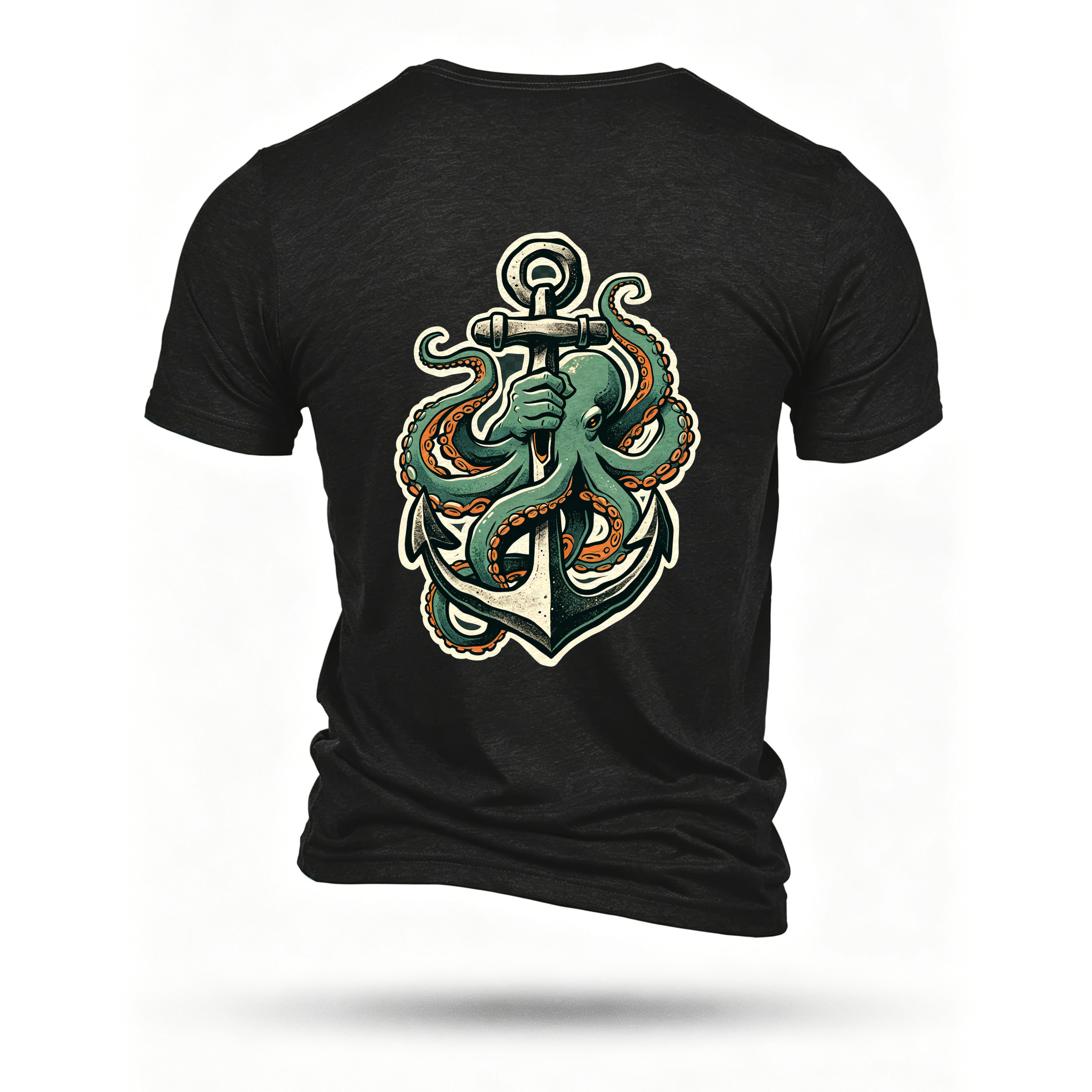Black T-shirt, back print
