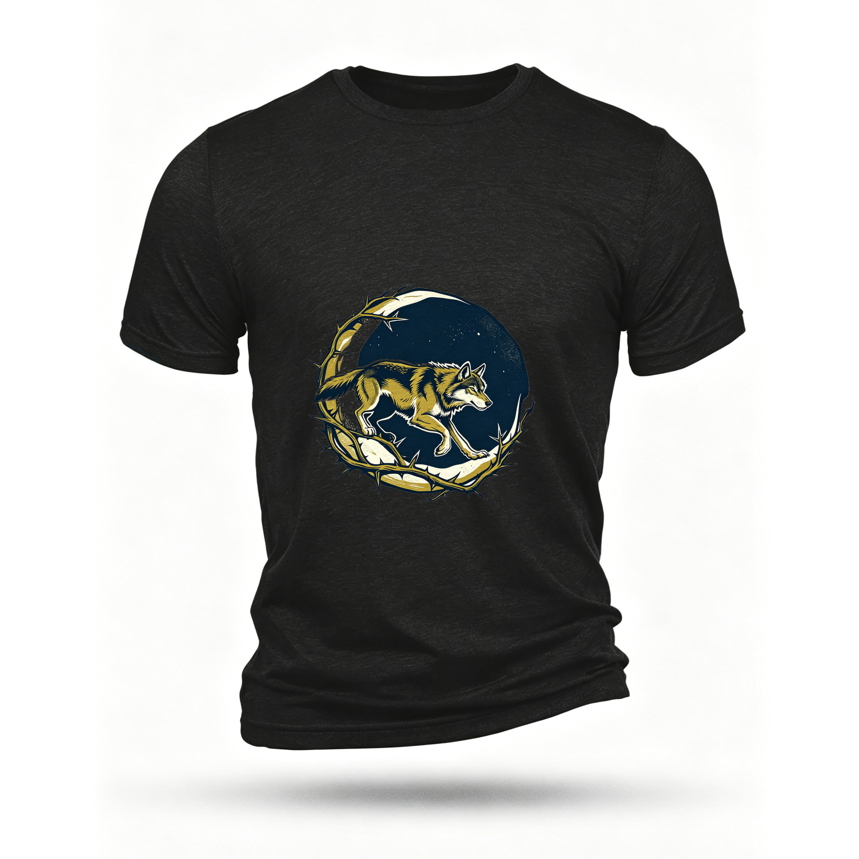 Black T-shirt, front print