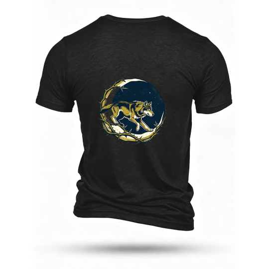 Black T-shirt, back print