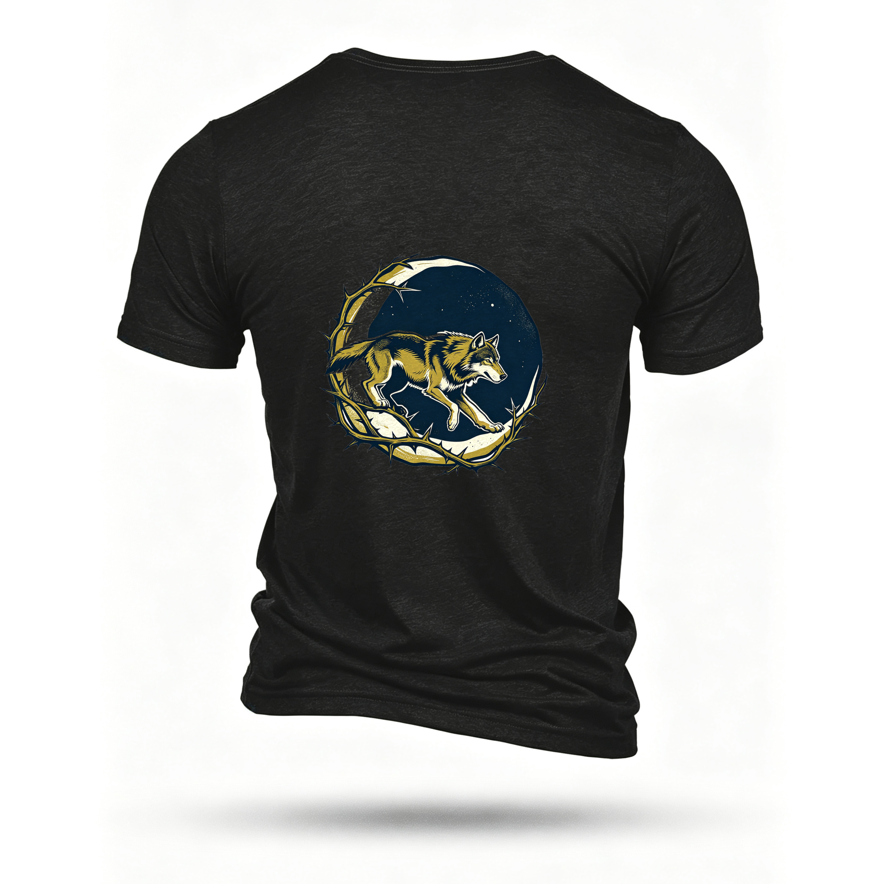 Black T-shirt, back print