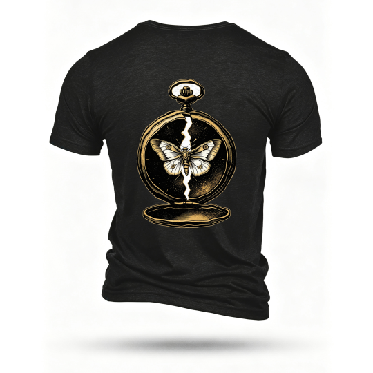 Black T-shirt, back print