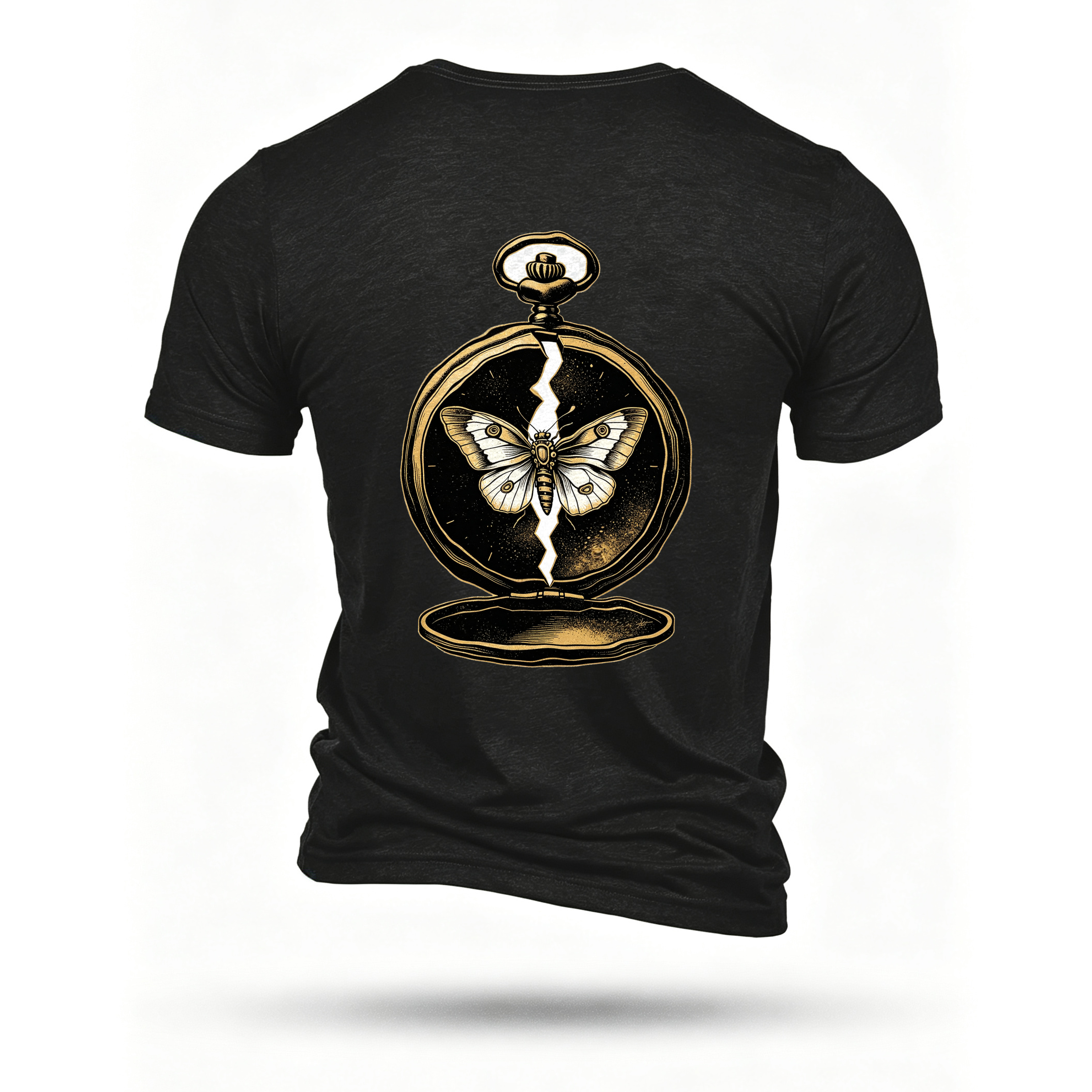 Black T-shirt, back print