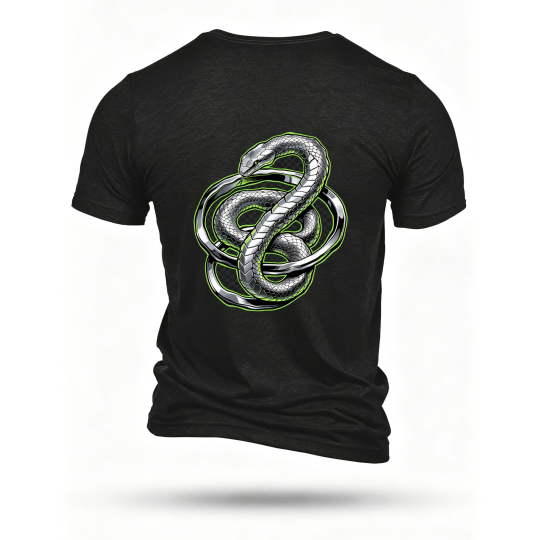 Black T-shirt, back print