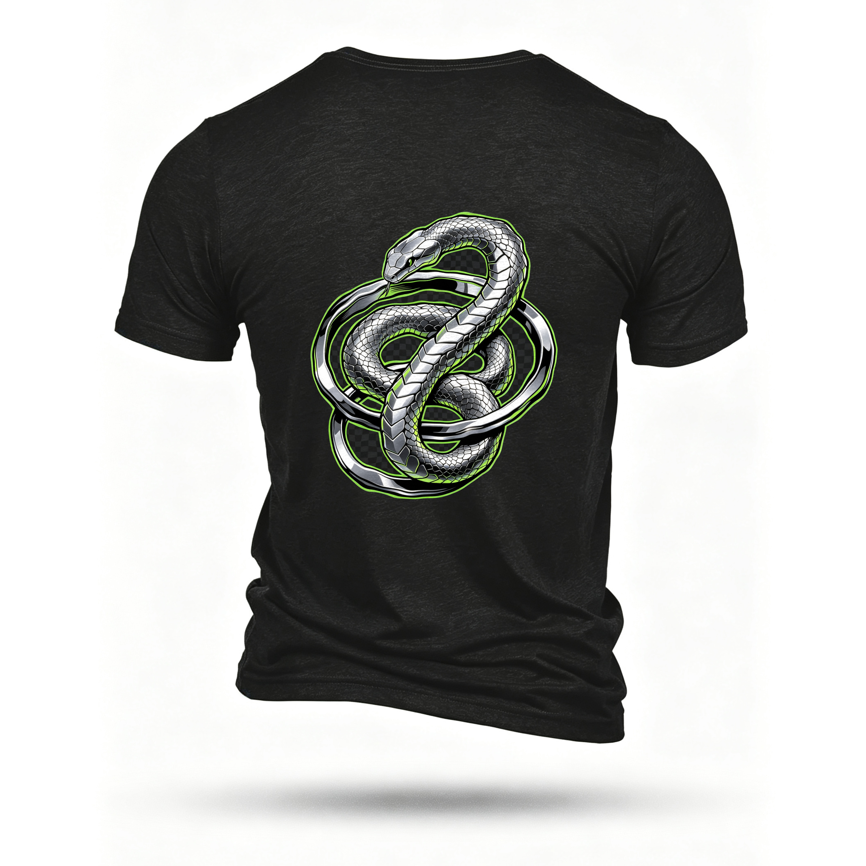 Black T-shirt, back print