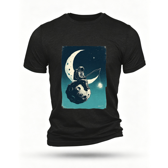 Black T-shirt, front print