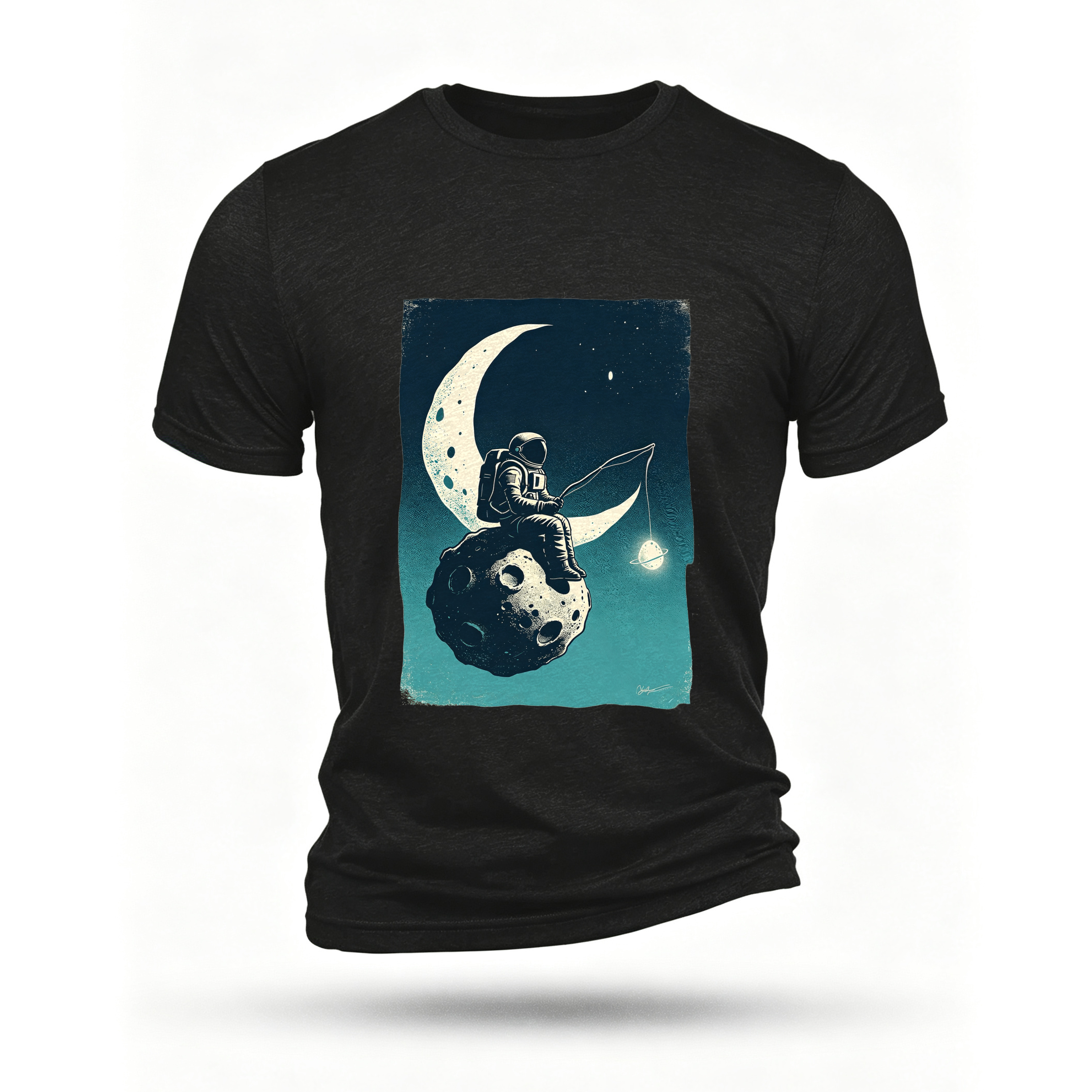 Black T-shirt, front print