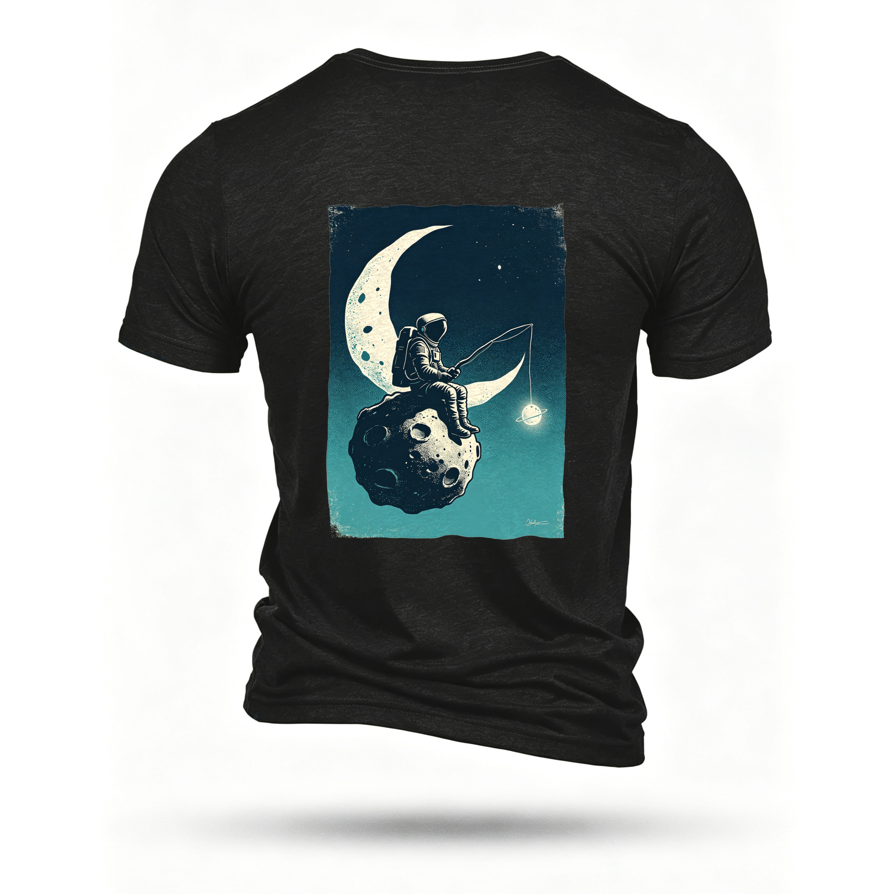Black T-shirt, back print