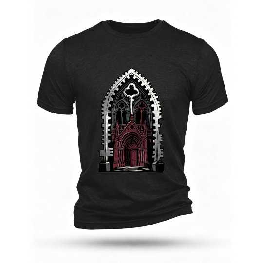 Black T-shirt, front print