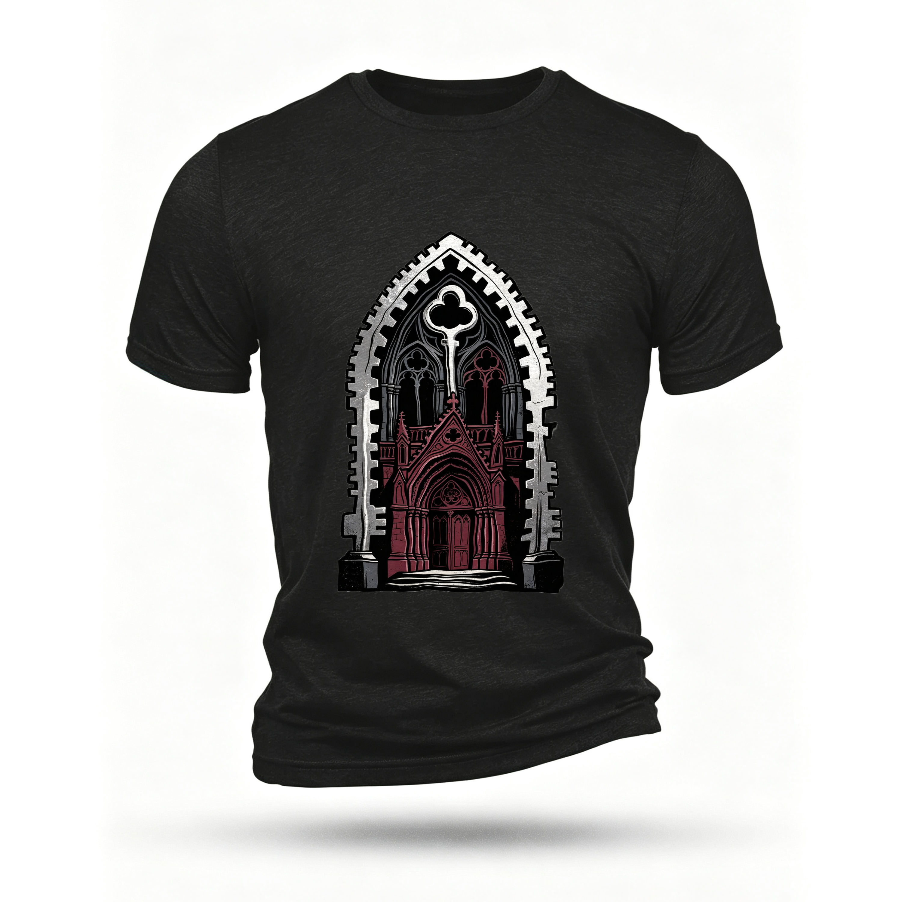 Black T-shirt, front print