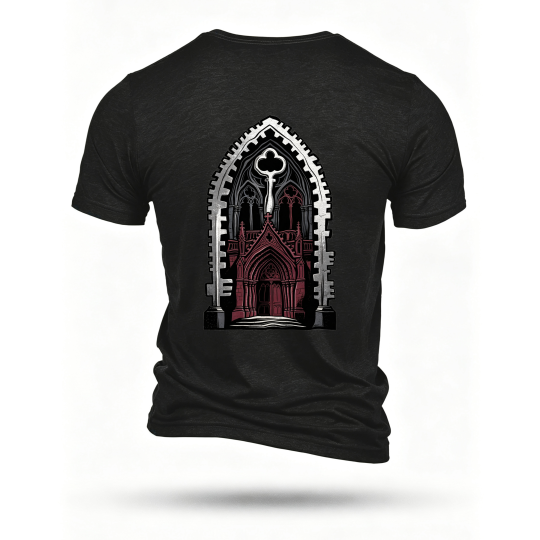 Black T-shirt, back print