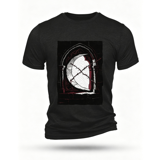 Black T-shirt, front print