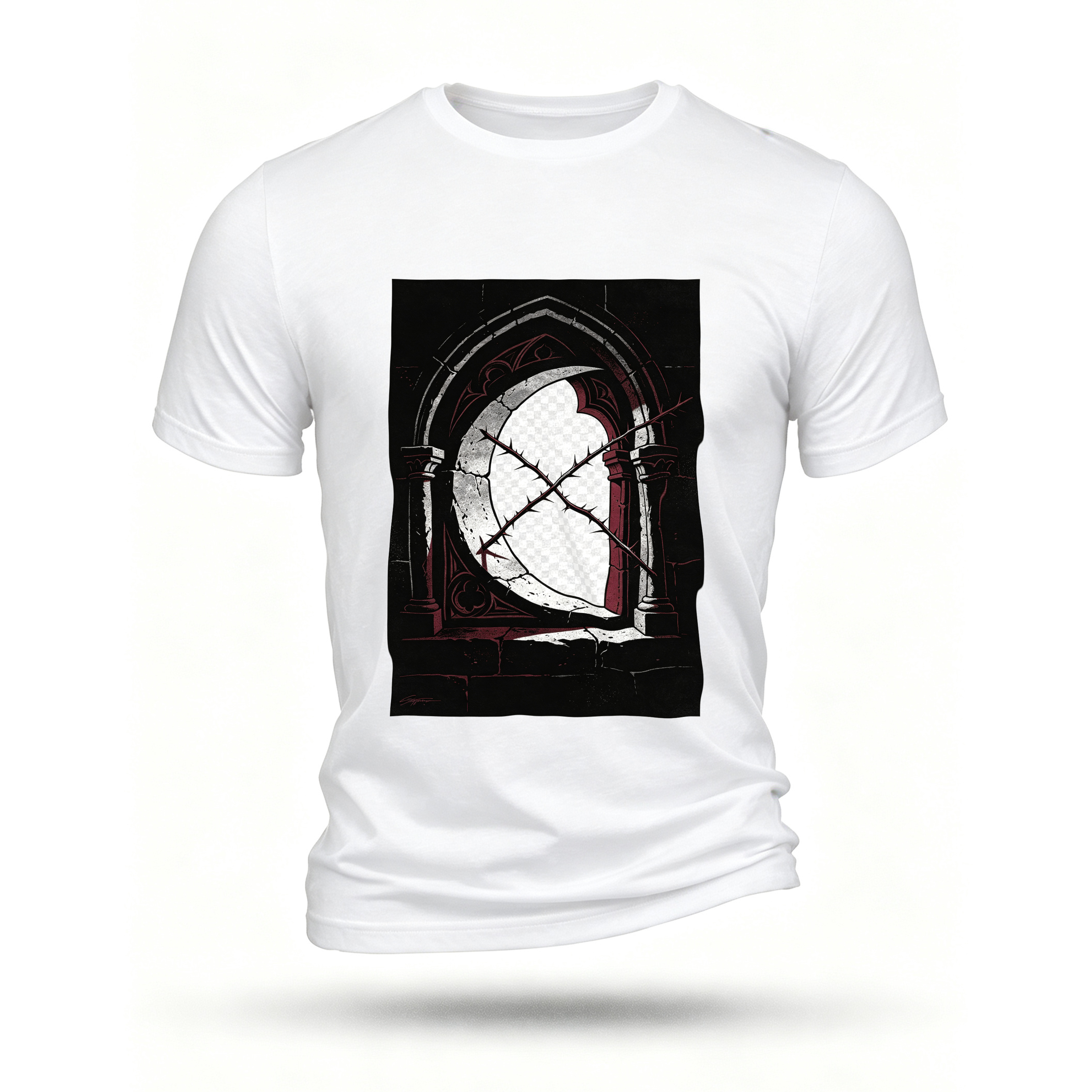 White T-shirt, front print
