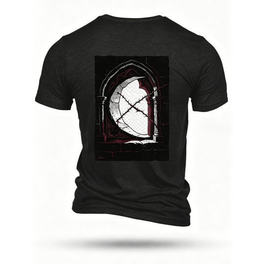 Black T-shirt, back print