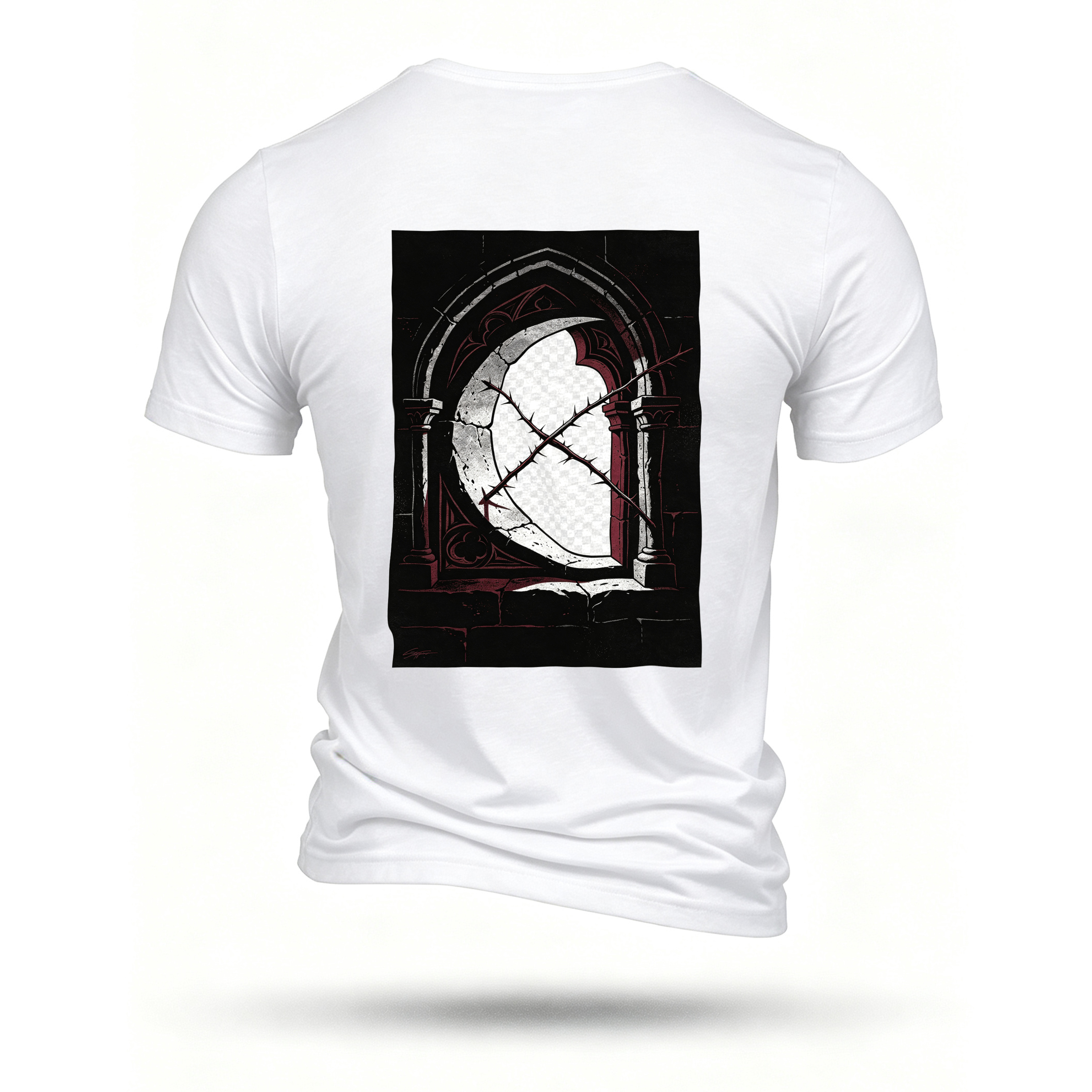 White T-shirt, back print