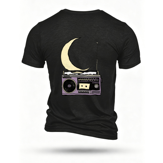 Black T-shirt, back print