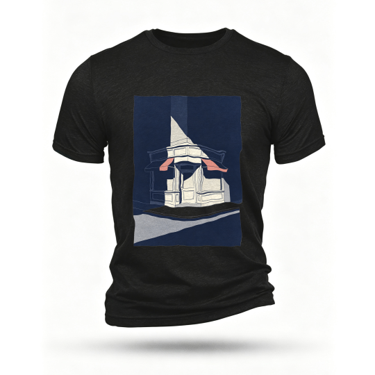Black T-shirt, front print
