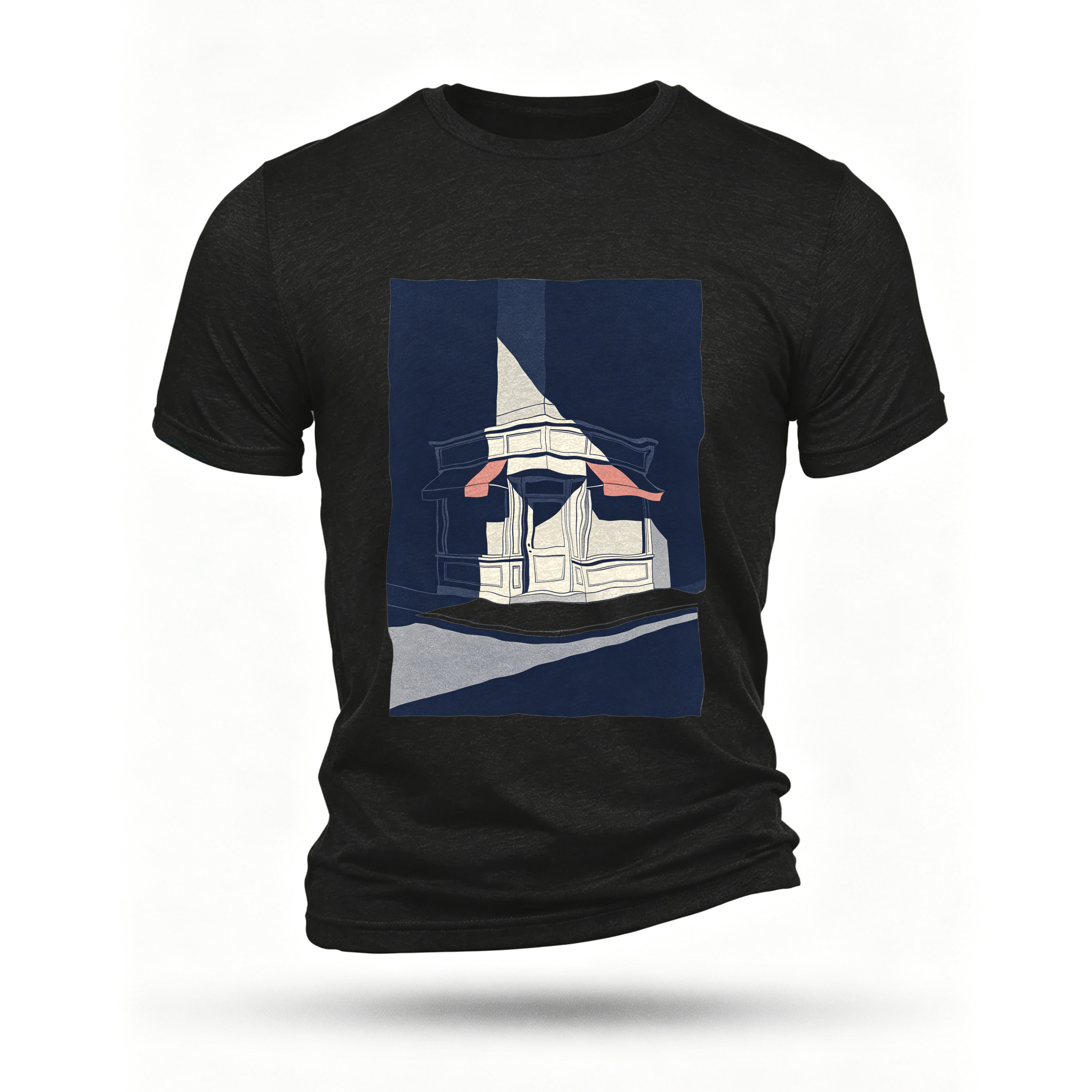 Black T-shirt, front print