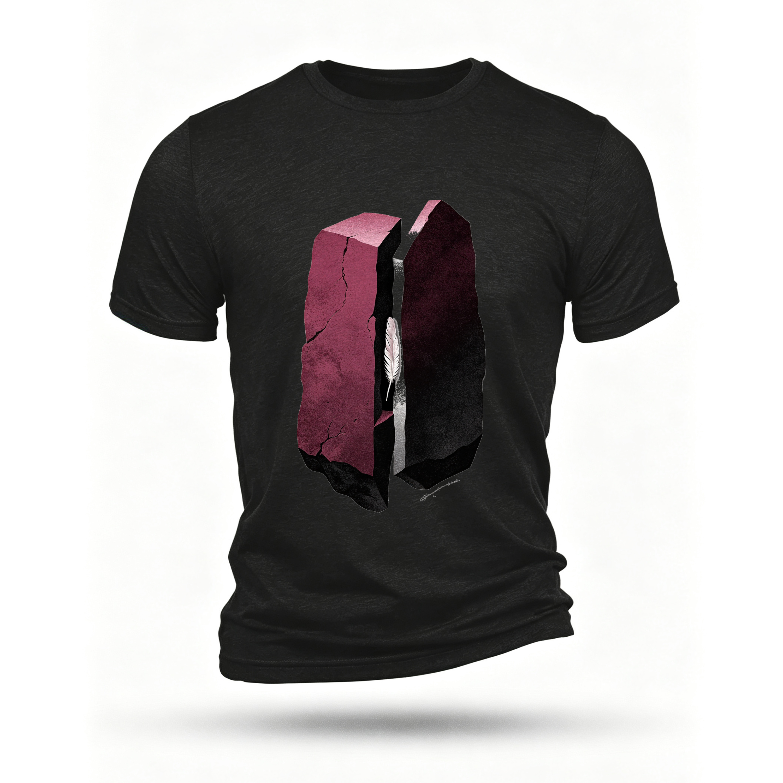 Black T-shirt, front print