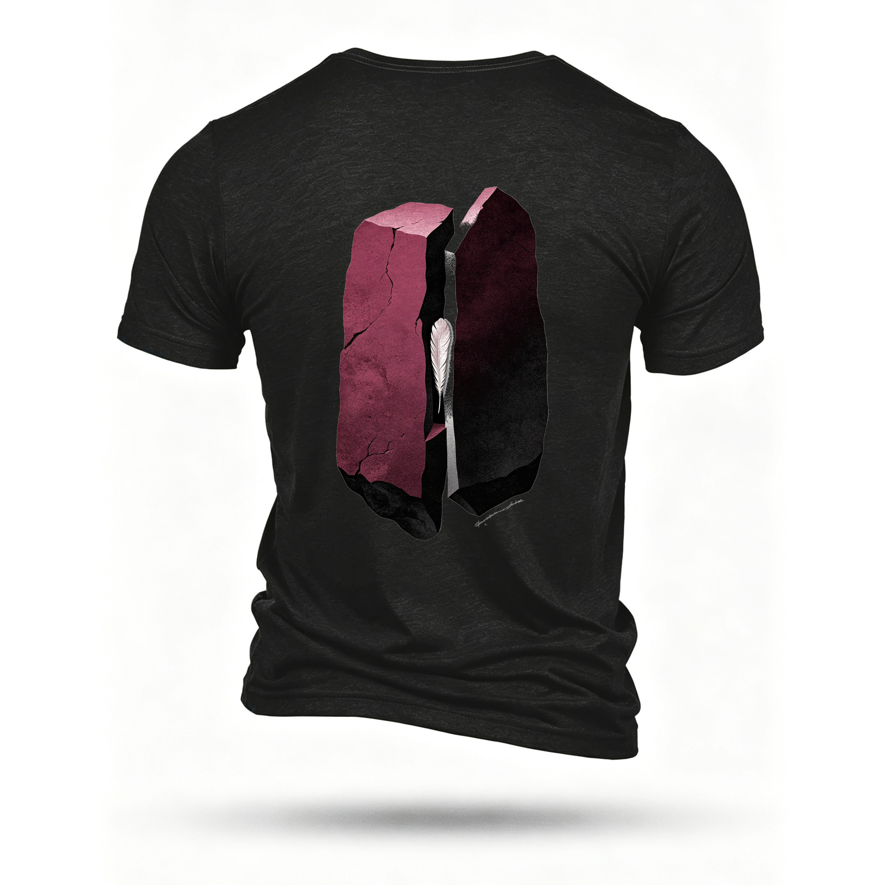 Black T-shirt, back print