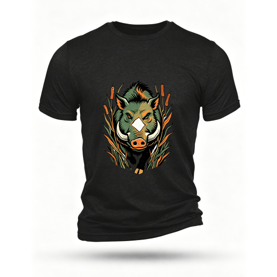 Black T-shirt, front print