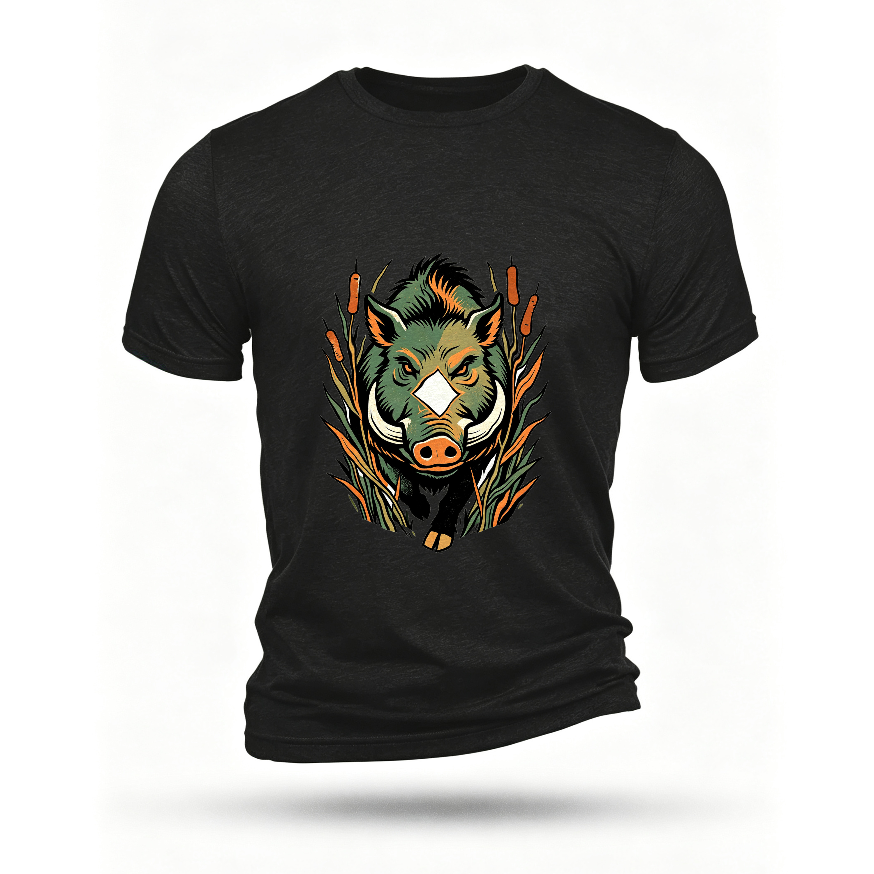 Black T-shirt, front print