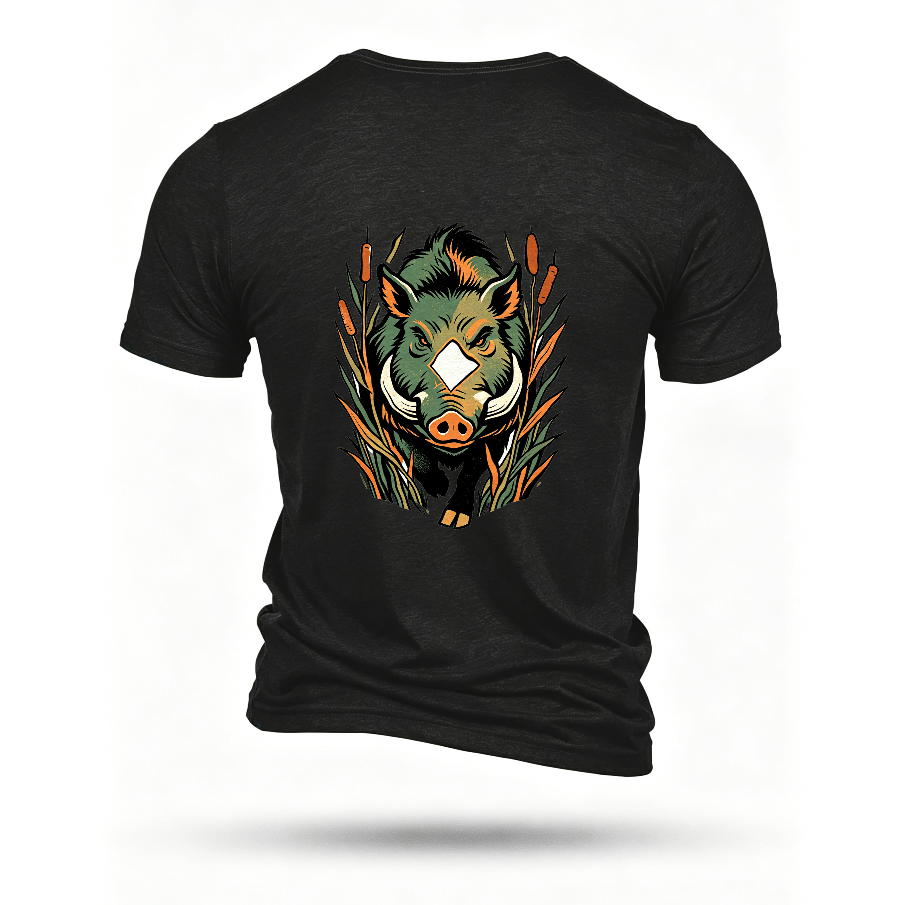 Black T-shirt, back print
