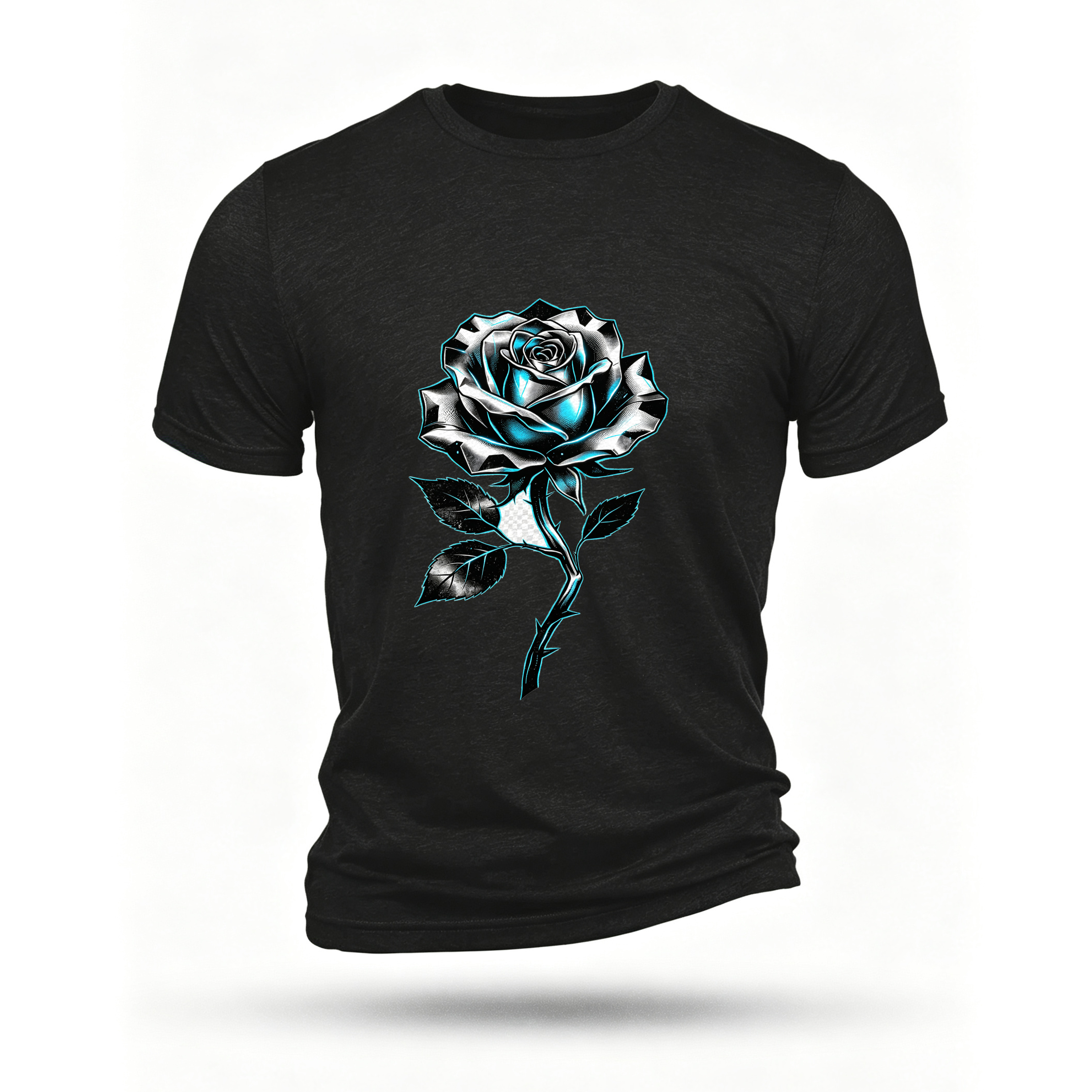 Black T-shirt, front print