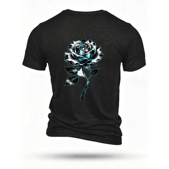 Black T-shirt, back print
