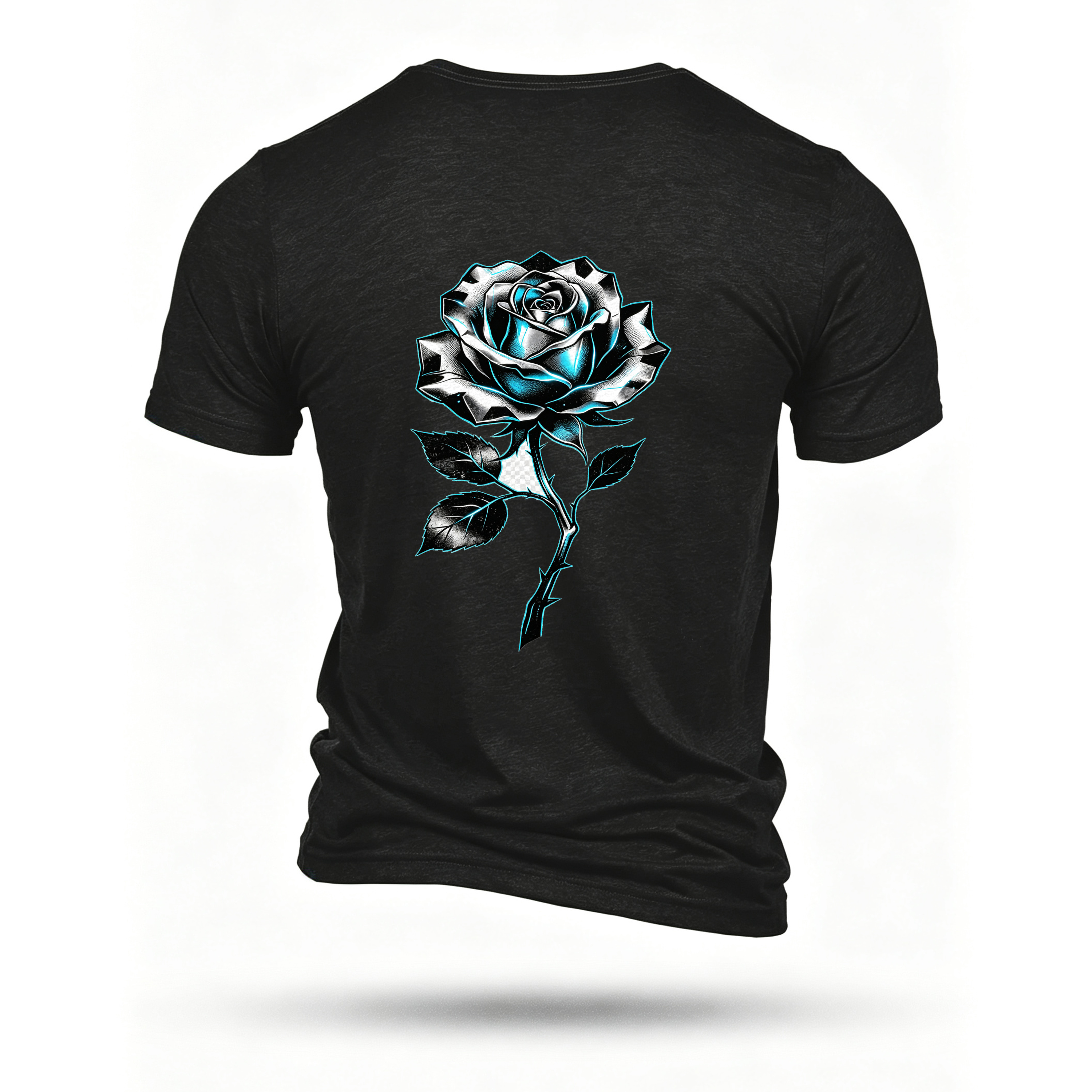 Black T-shirt, back print