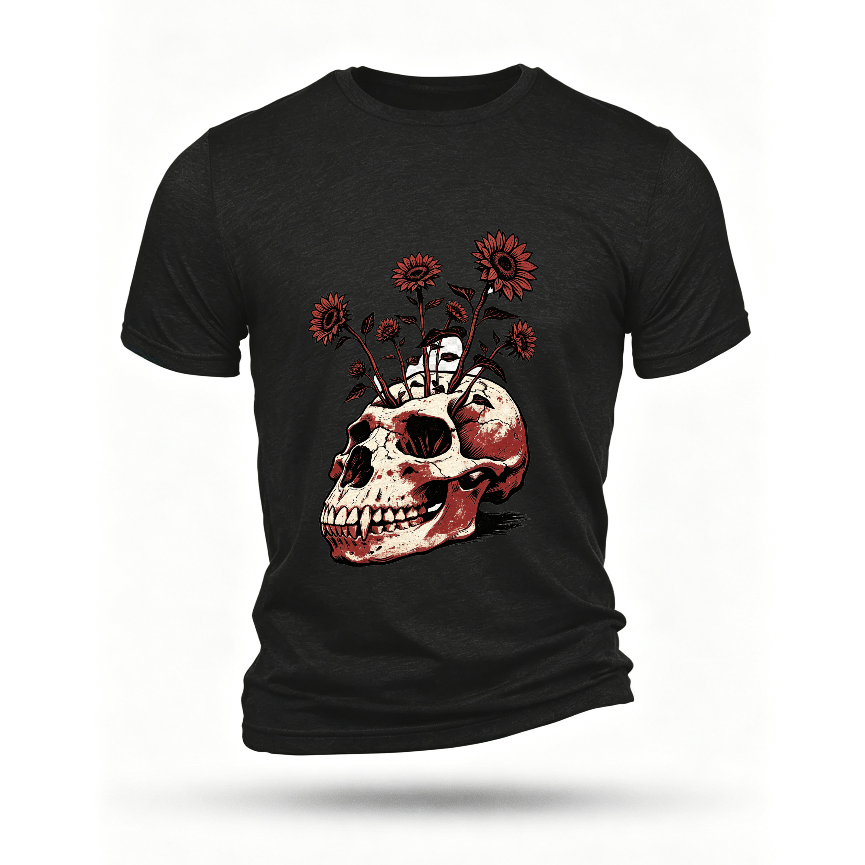 Black T-shirt, front print
