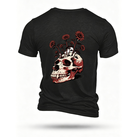 Black T-shirt, back print