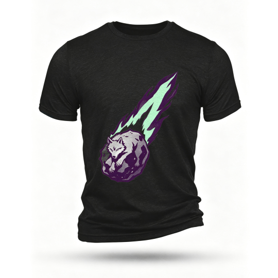 Black T-shirt, front print