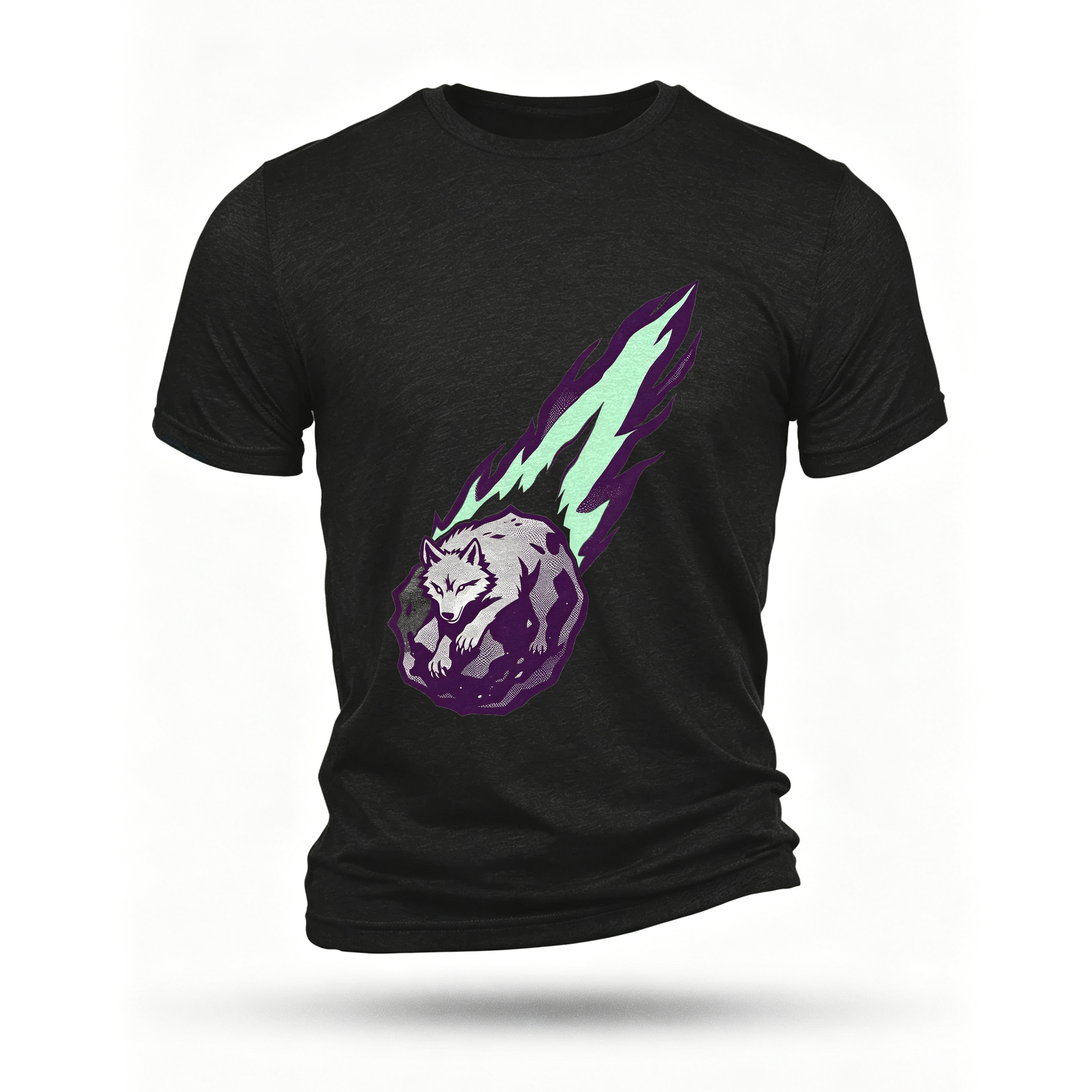 Black T-shirt, front print